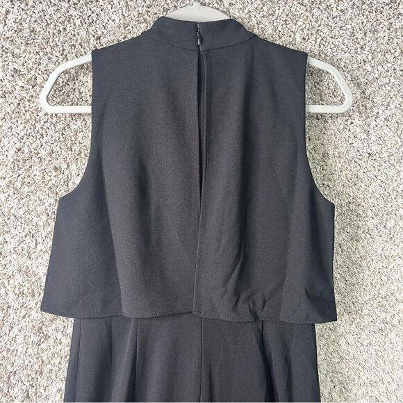 DKNY Jumpsuit Women’s 6 Black High Neckline Sleeveless Cropped Wide Leg - Picture 5 of 9